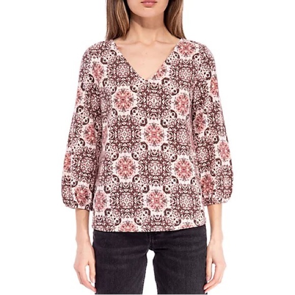 B Collection By Bobeau-Blush Medallion Cross Back Top size M NWT - Picture 5 of 5